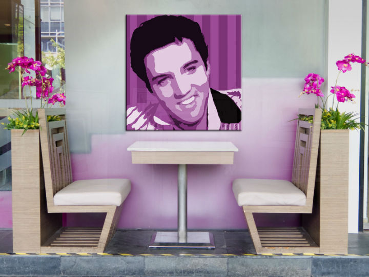 Ručně malovaný POP Art Elvis Presley 1 dílny 000 el4 - 100x100 cm POP ART obrazy