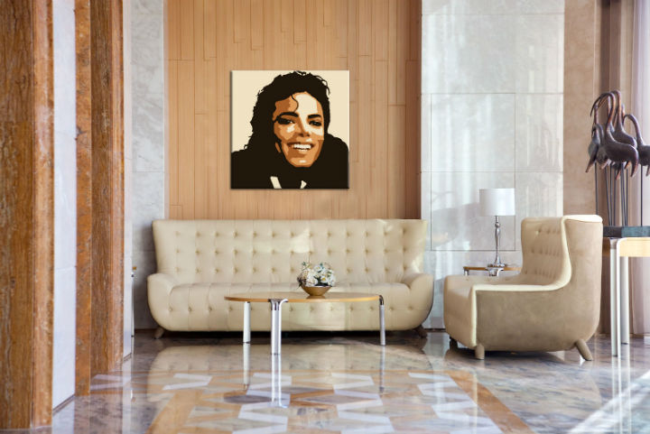 Ručně malovaný POP Art Michael Jackson 1 dílny 000 mj6 - 80x80 cm POP ART obrazy