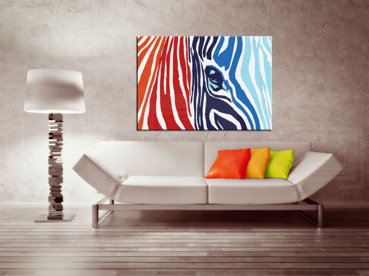 Ručně malovaný POP Art ZEBRA 1 dílný 100x70cm