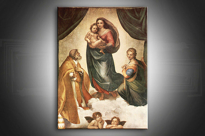 Obraz na plátně Sixtinská Madona - Raffaello Santi REP235 - 30x40 cm  reprodukce