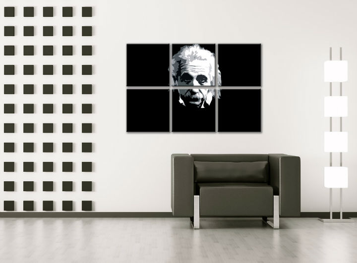 Ručně malovaný POP Art Einstein  6 dílný 150x100cm
