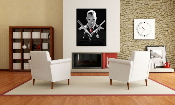 Ručně malovaný POP Art obraz HITMAN hit - 80x100 cm POP ART obrazy