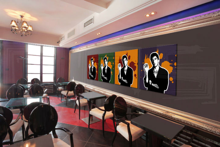 Ručně malovaný POP Art obraz Scarface - AL PACINO 4 dílný al37 - 200x50 cm POP ART obrazy