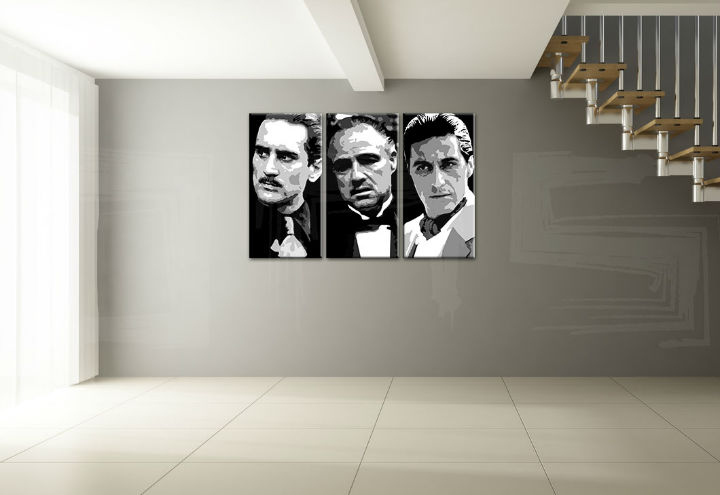 Ručně malovaný POP Art obraz GODFATHER 3 dílný god123 - 120x80 cm POP ART obrazy