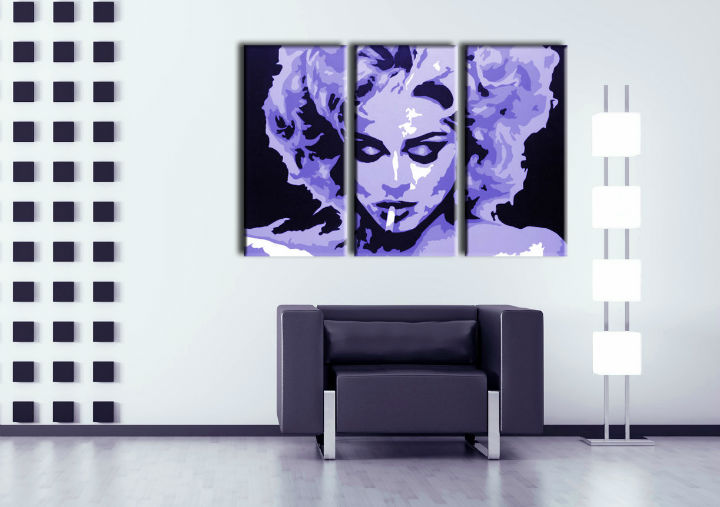 Ručně malovaný POP Art obraz MADONNA 3 dílný 0002 ma - 120x80 cm  POP ART obrazy