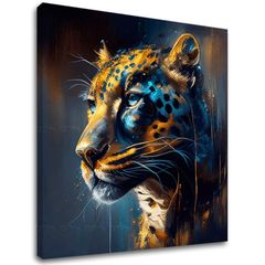 Dekorativní malba na plátně - PREMIUM ART - Jaguar's Grace in the Wild | 100x100 cm