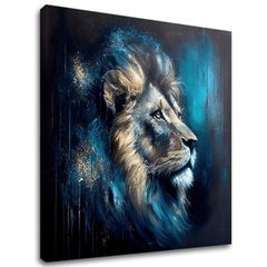 Dekorativní malba na plátně - PREMIUM ART - Lion's Strength and Grace | 60x60 cm