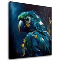 Dekorativní malba na plátně - PREMIUM ART - Rainbow Feathers in Flight | 100x100 cm
