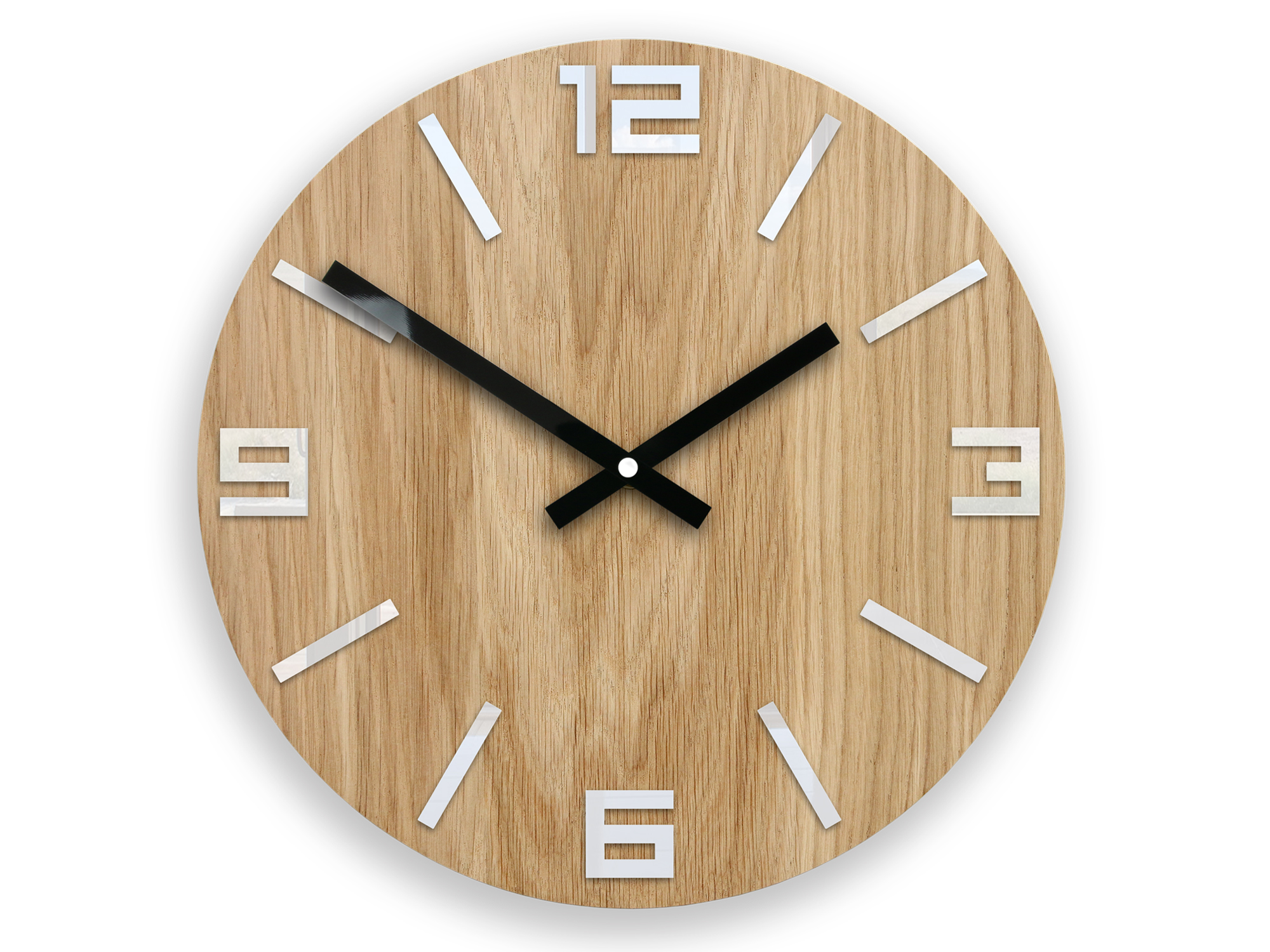 Dřevěné nástěnné hodiny ARABIC White nástěnné hodiny do obývacího pokoje