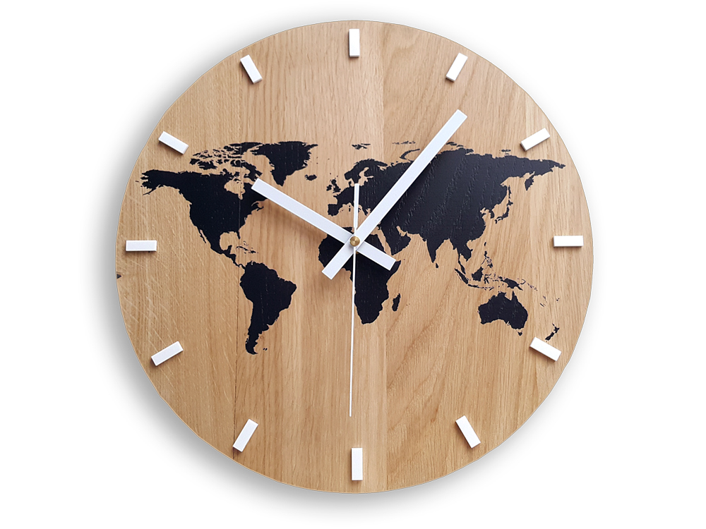 Dřevěné nástěnné hodiny mapa černá nástěnné hodiny do obývacího pokoje