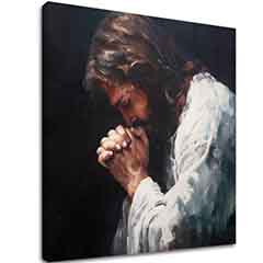 Ježíš v modlitbě | malované akrylem a zlatem