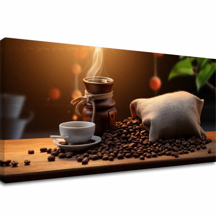 Kávové obrazy do kuchyně Abstraktní aroma | 40x80 cm Svět kávy
