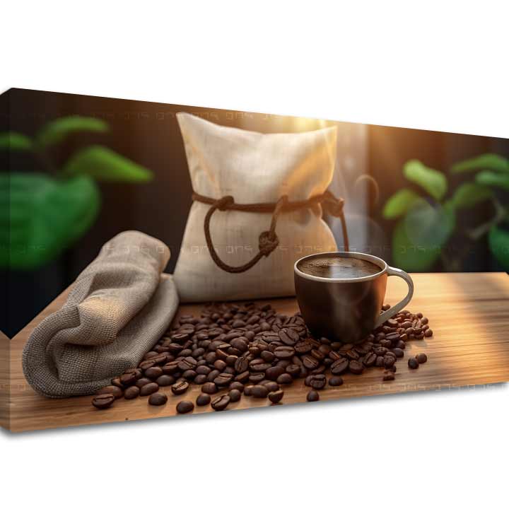 Kávové obrazy do kuchyně Time for Silence | 50x100 cm Svět kávy