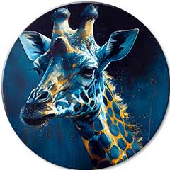Kulaté malby s akrylovou aurou Noční žirafy | různé rozměry