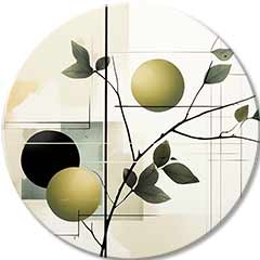 Kulaté obrazy s akrylem Olivová plantáž | různé rozměry