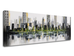 Malba na plátně MĚSTO 130x55 cm