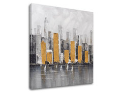 Malba na plátně MESTO 70x70 cm