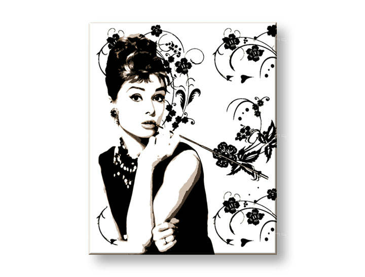 Ručně malovaný POP Art Audrey Hepburn ah6