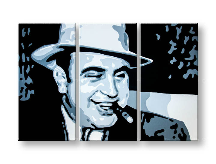 Ručně malovaný POP Art AL CAPONE