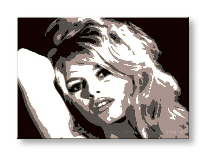 Ručně malovaný POP Art Brigitte Bardot