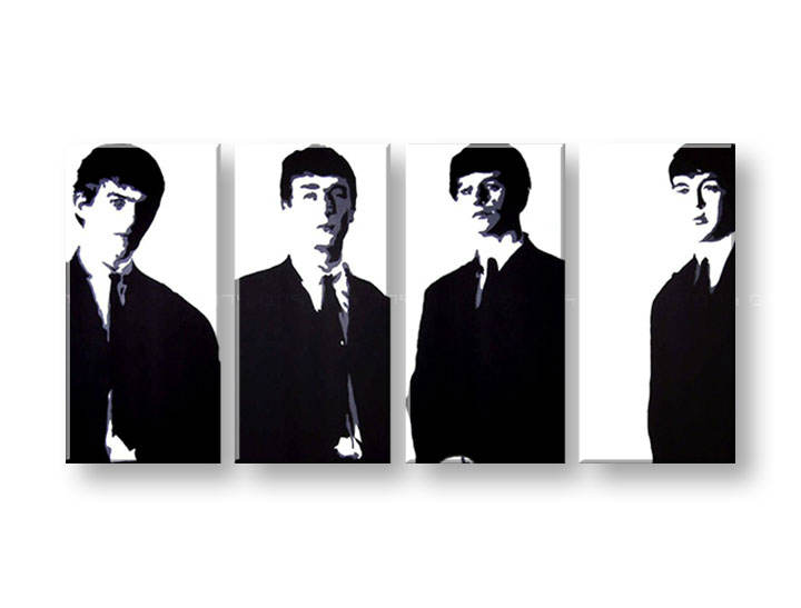 Ručně malovaný POP Art BEATLES