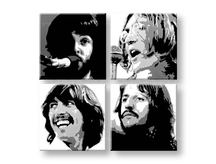 Ručně malovaný POP Art Beatles