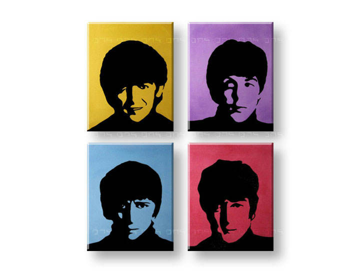 Ručně malovaný POP Art Beatles