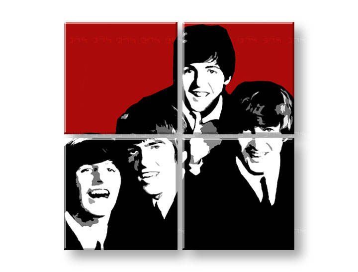 Ručně malovaný POP Art Beatles
