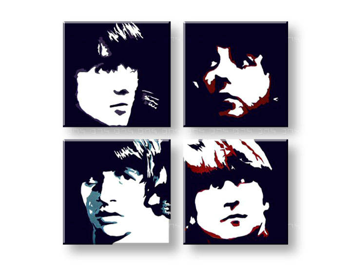 Ručně malovaný POP Art Beatles