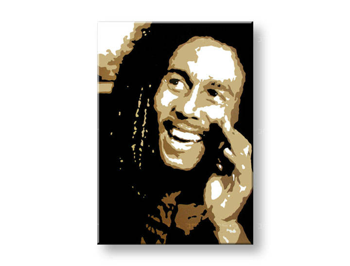 Ručně malovaný POP Art Bob Marley