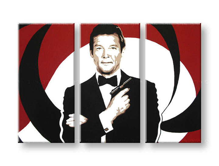 Ručně malovaný POP Art James Bond