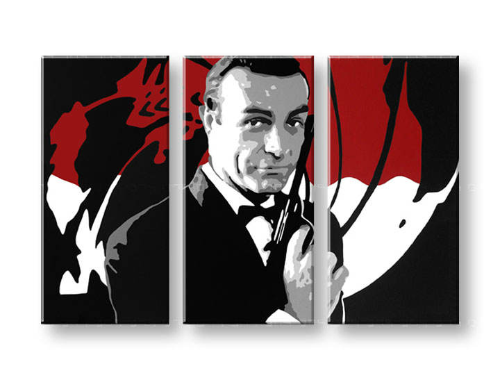 Ručně malovaný POP Art James Bond