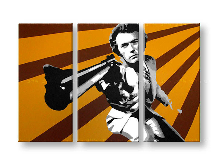 Ručně malovaný POP Art Clint Eastwood