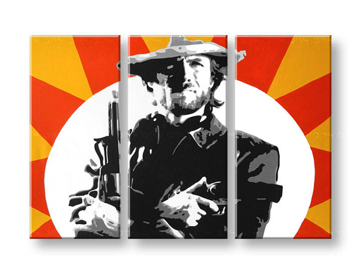 Ručně malovaný POP Art Clint Eastwood