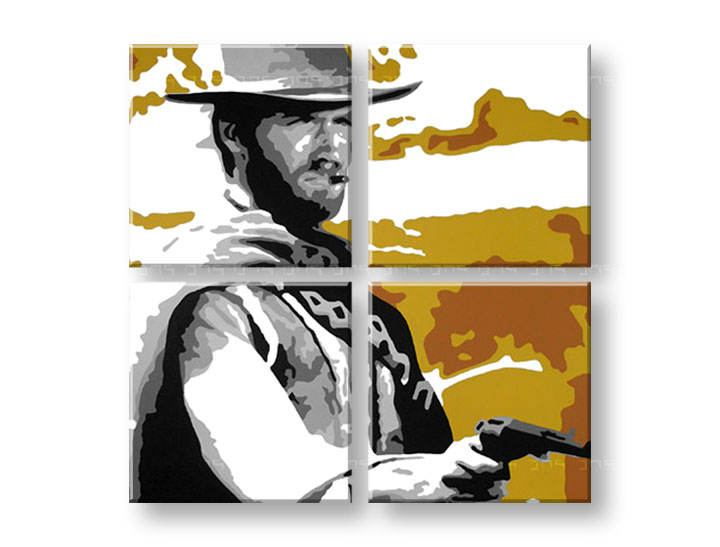 Ručně malovaný POP Art Clint Eastwood