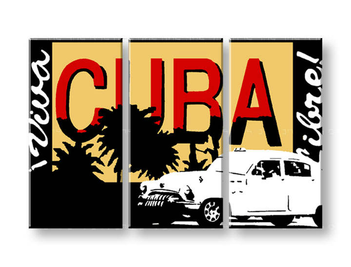 Ručně malovaný POP Art CUBA