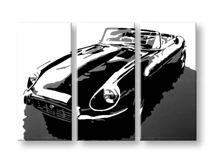 Ručně malovaný POP Art Jaguar E-Type
