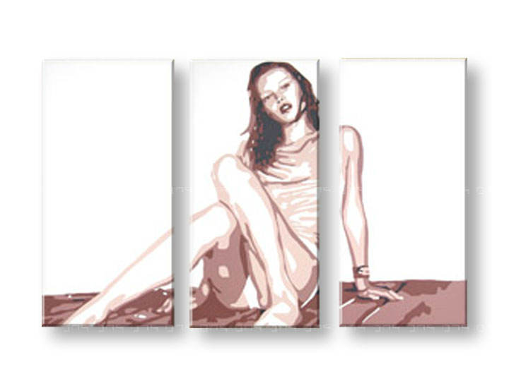 Ručně malovaný POP Art Kate Moss 3 dílný km