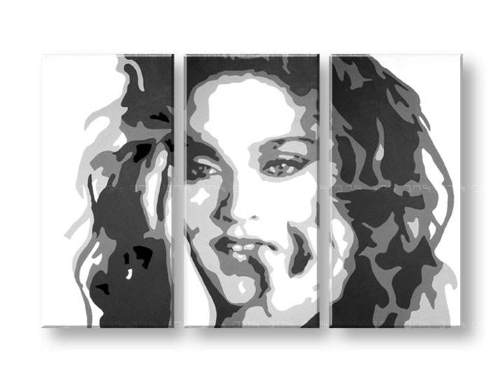 Ručně malovaný POP Art Madonna 3 dílný ma3