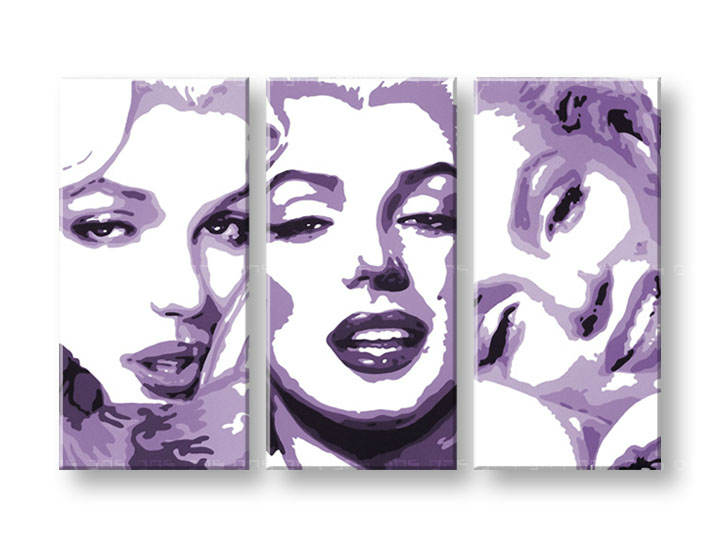 Ručně malovaný POP Art Marilyn Monroe 3 dílný mon4