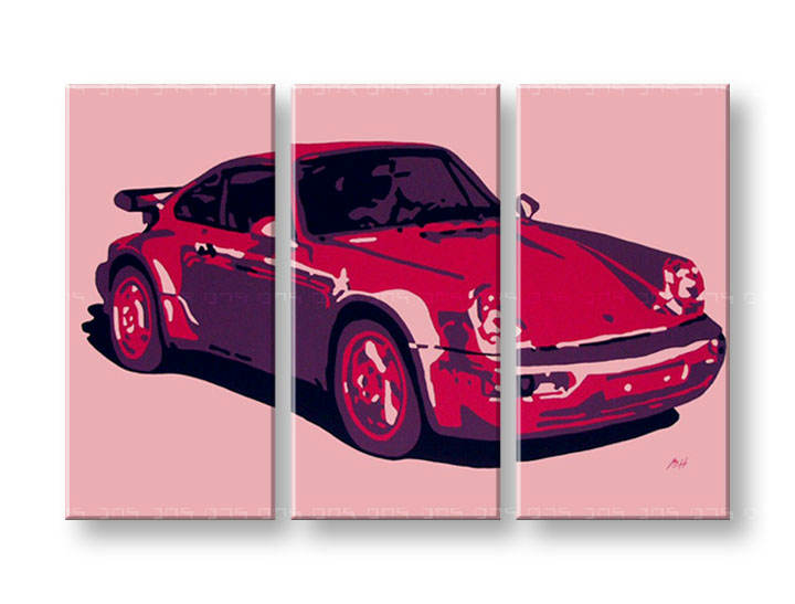 Ručně malovaný POP Art Porsche 911