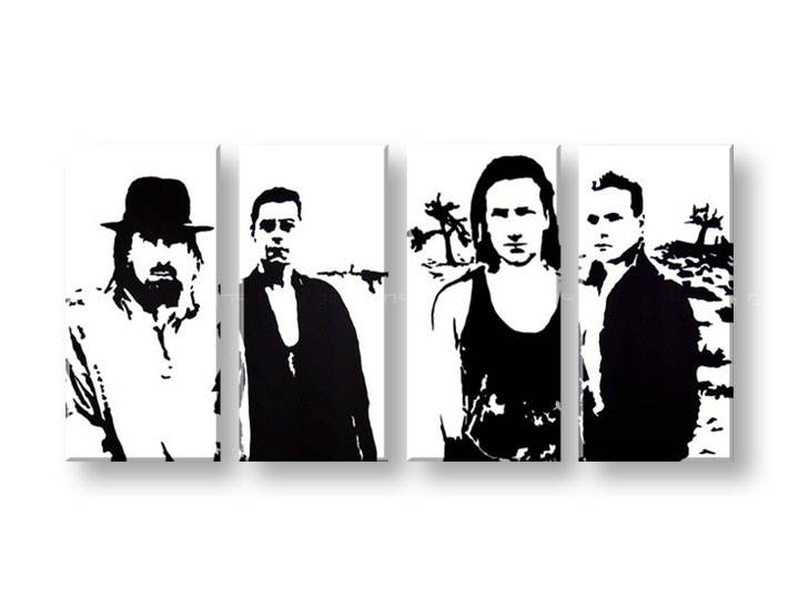 Ručně malovaný POP Art U2 IN BLACK