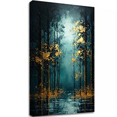 Moderní nástěnná dekorace Golden leaf fantasy - PREMIUM ART