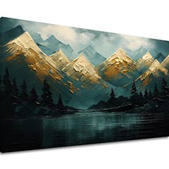 Moderní nástěnná malba Hory zapadajícího slunce - PREMIUM ART