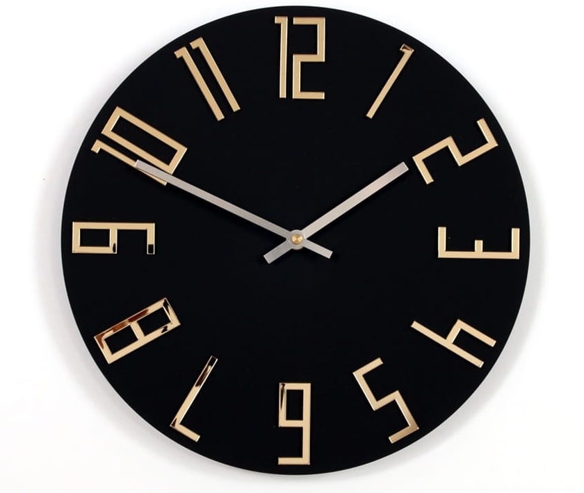 Moderní nástěnné hodiny SLIM Matte Black nástěnné hodiny do obývacího pokoje