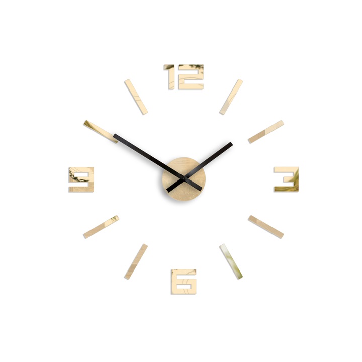 Moderní nástěnné hodiny ARABIC GOLD-MIRROR
