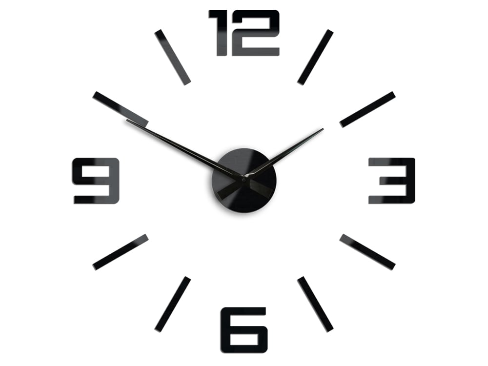 Moderní nástěnné hodiny SILVER XL BLACK 