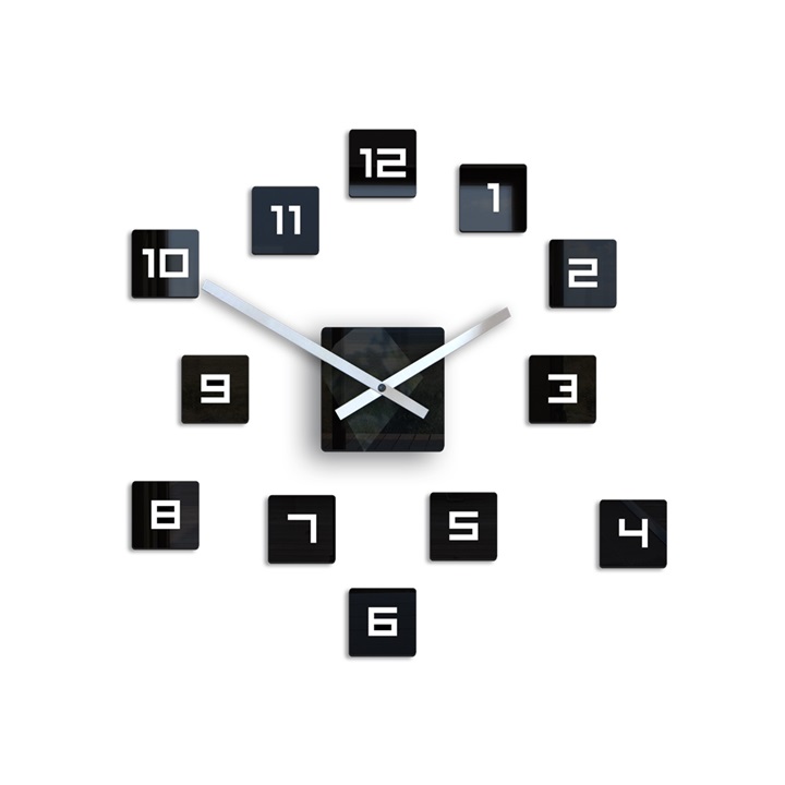 Moderní nástěnné hodiny CUBE nalepovací hodiny na stěnu
