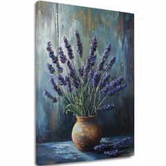 Obraz levandulová harmonie | Pokoj v hliněné váze | Akrylové detaily 40x60 cm
