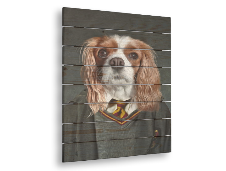 Obraz na dřevě zvířecí portrét Harry - 40x55 cm - 40x55 cm - uniforma 1